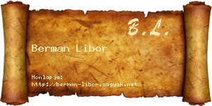 Berman Libor névjegykártya